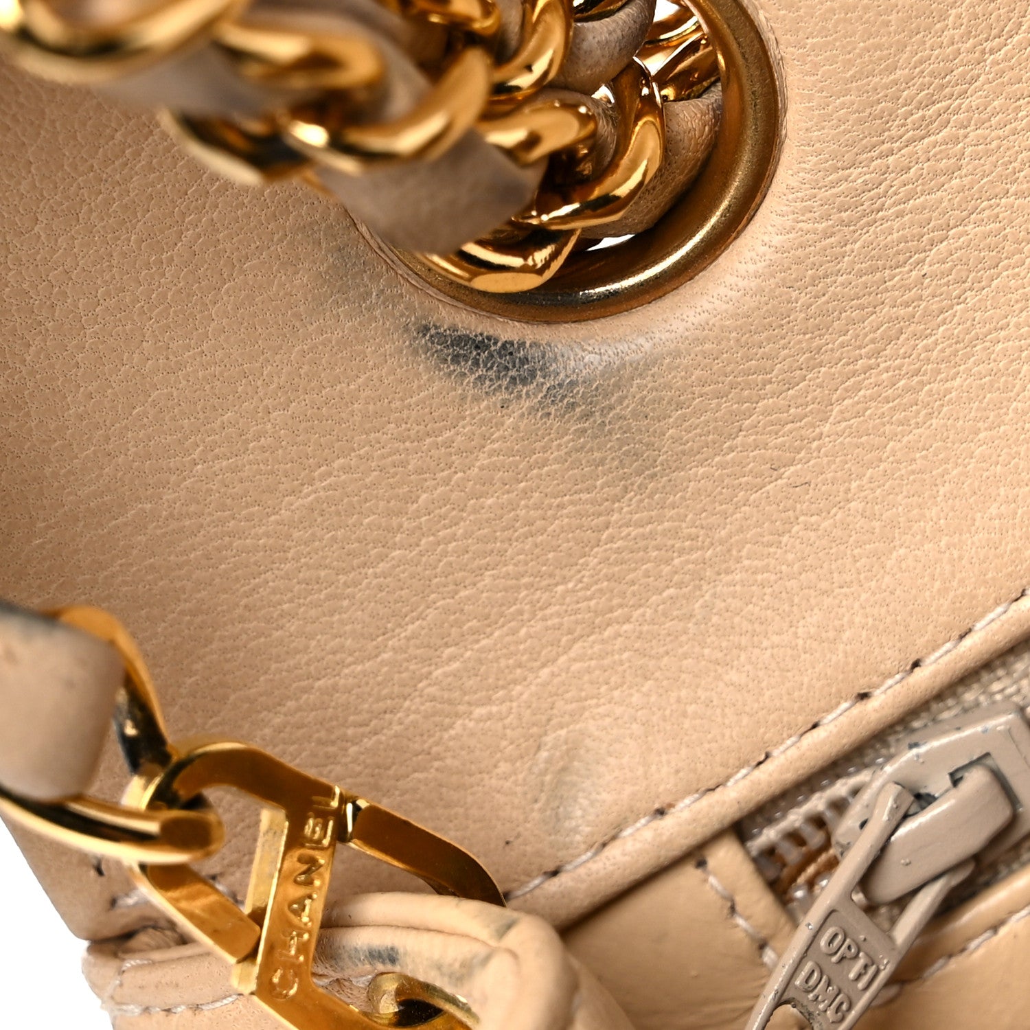 Chanel Lambskin Quilted Mini Square Flap Beige 14 of 26