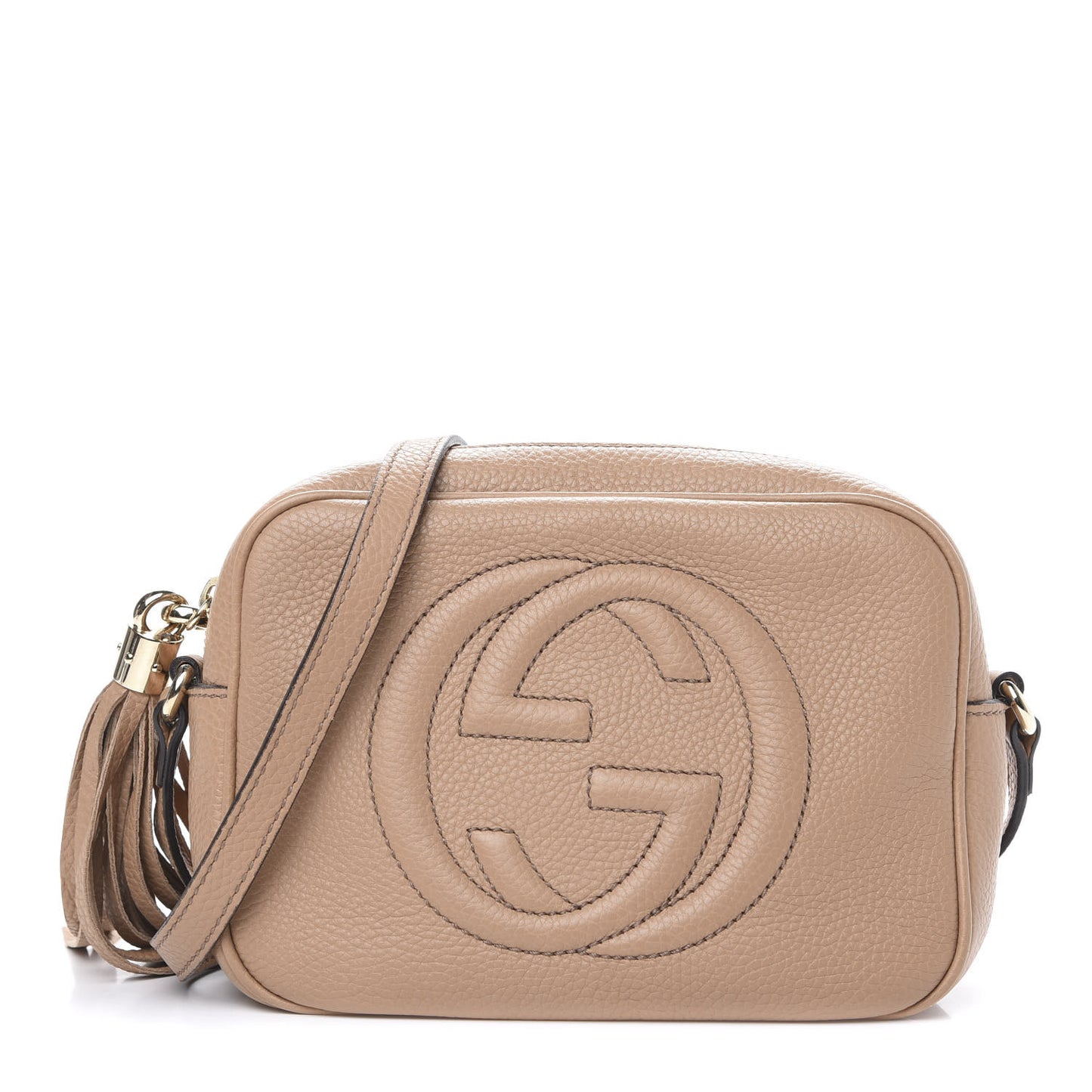 Pebbled Calfskin Small Soho Disco Bag Camelia