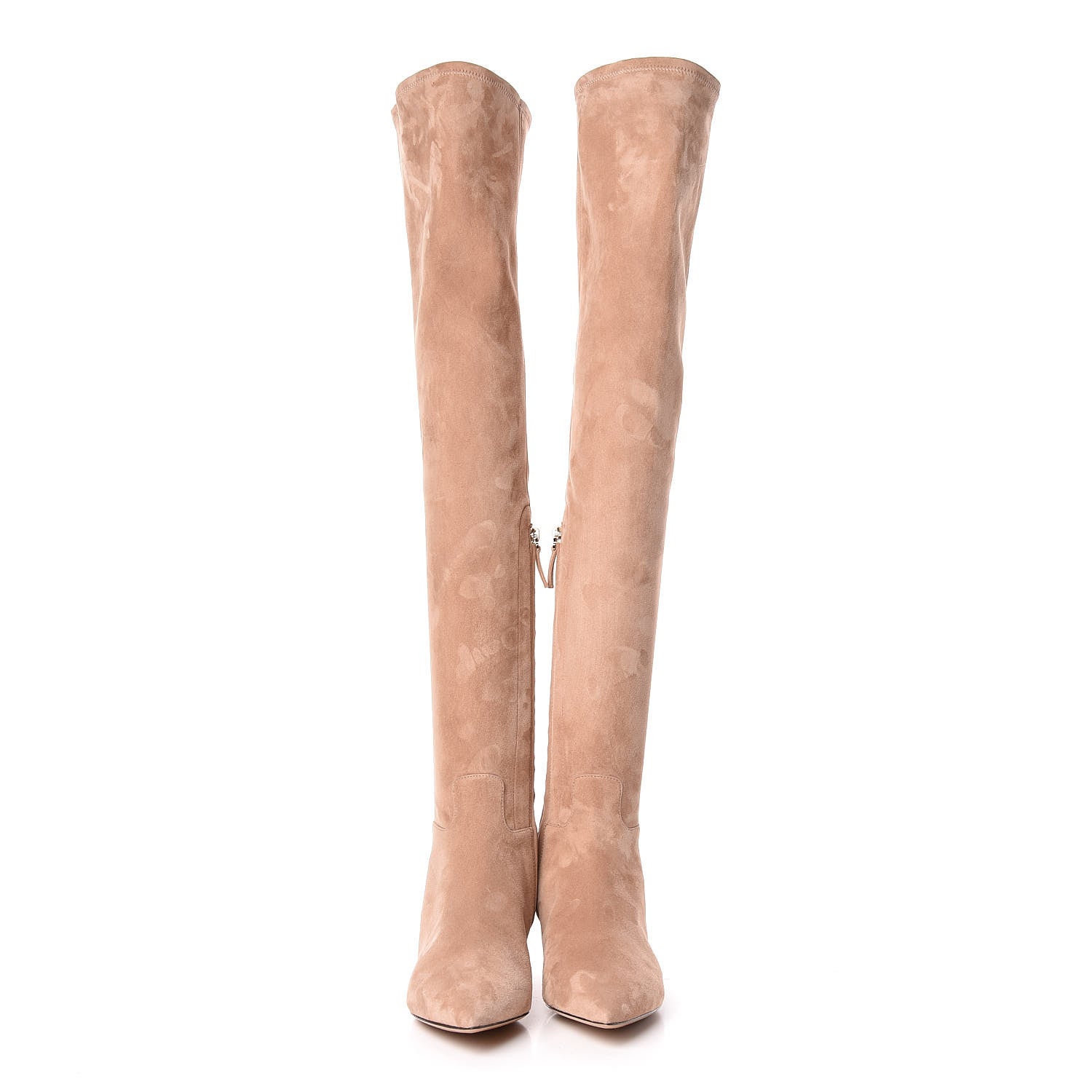 Valentino Garavani Suede Over The Knee Boots 37.5 Skin Sorbet 2 of 8