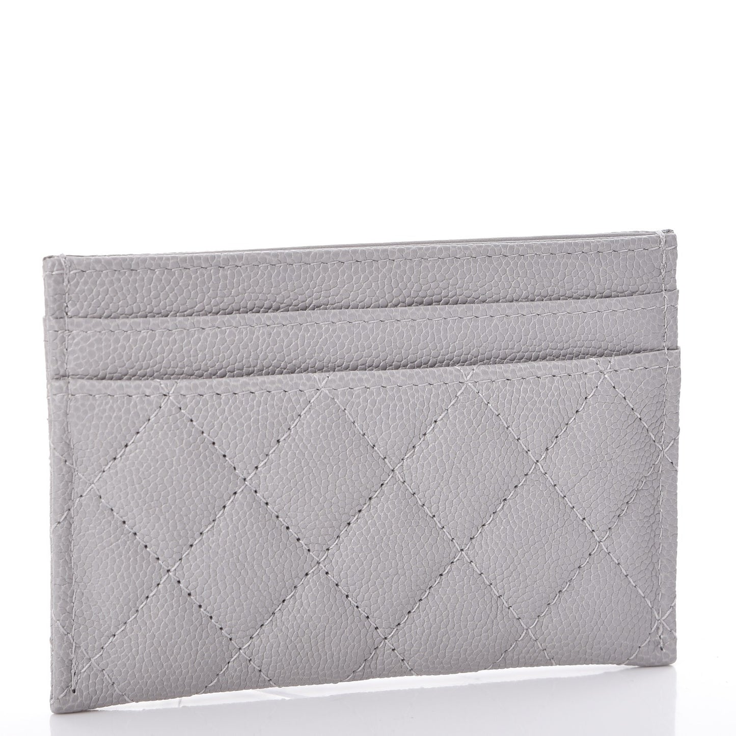 Caviar Quilted Boy Card Holder Grey