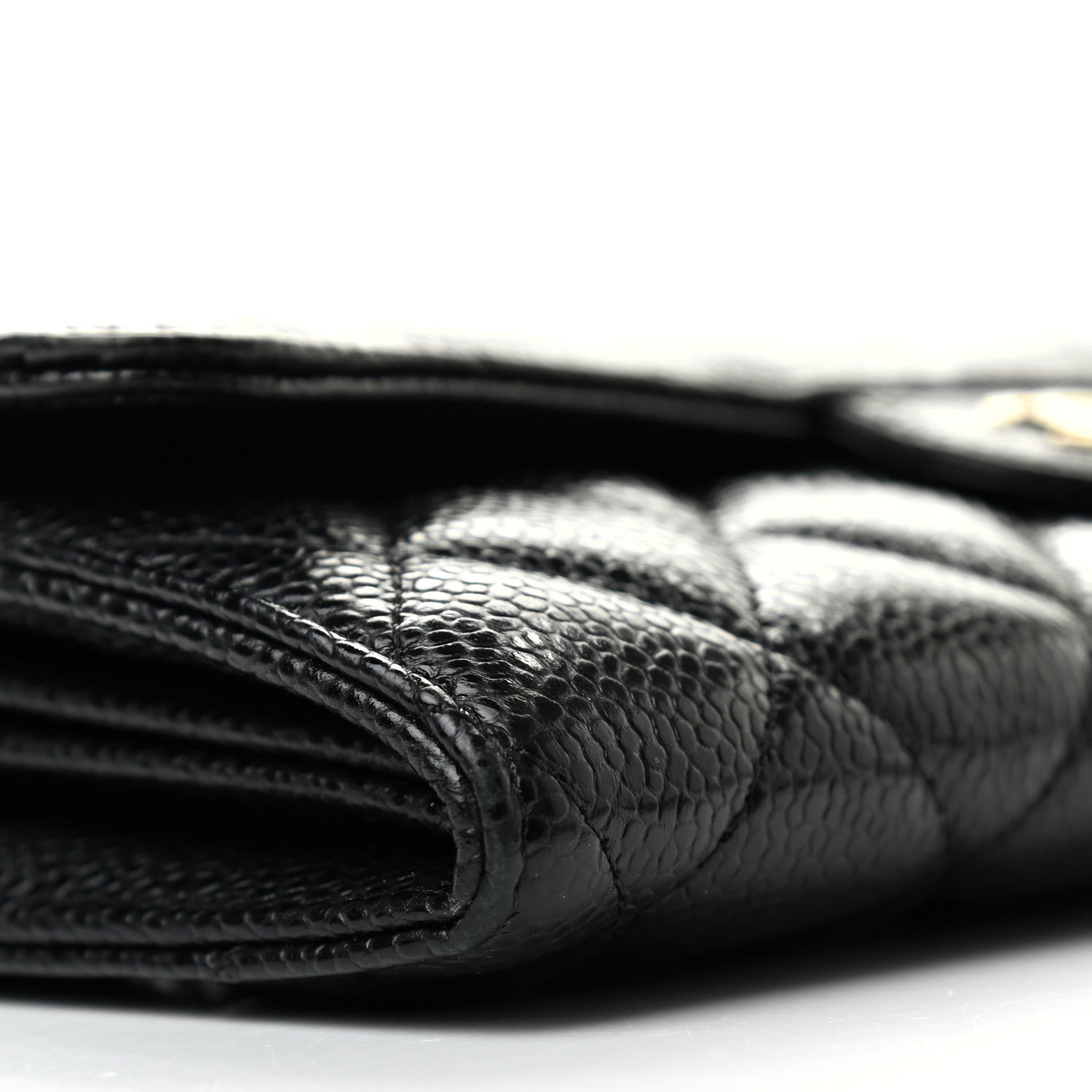 Chanel Caviar Quilted Large Gusset Flap Wallet Black 8 of 10