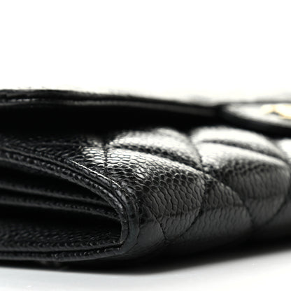 Chanel Caviar Quilted Large Gusset Flap Wallet Black 8 of 10