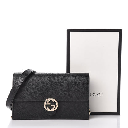Gucci Dollar Calfskin Interlocking G Chain Wallet Black 11 of 11