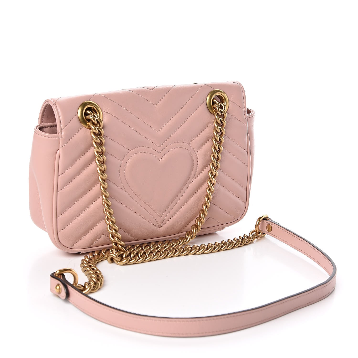 Gucci Calfskin Matelasse Mini GG Marmont Shoulder Bag Perfect Pink 3 of 14