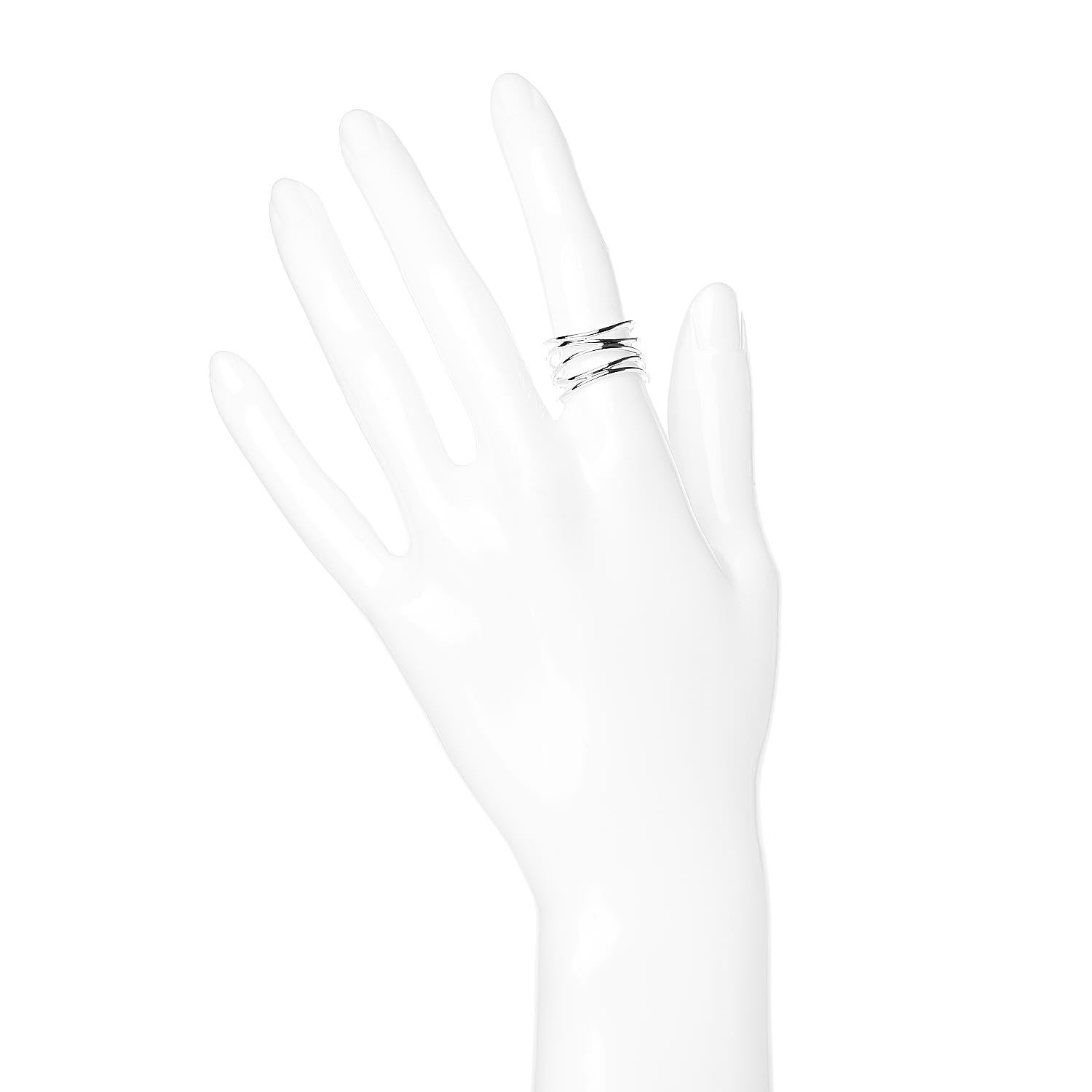 Tiffany Sterling Silver Elsa Peretti 5 Row Wave Ring 51 5.75 2 of 4