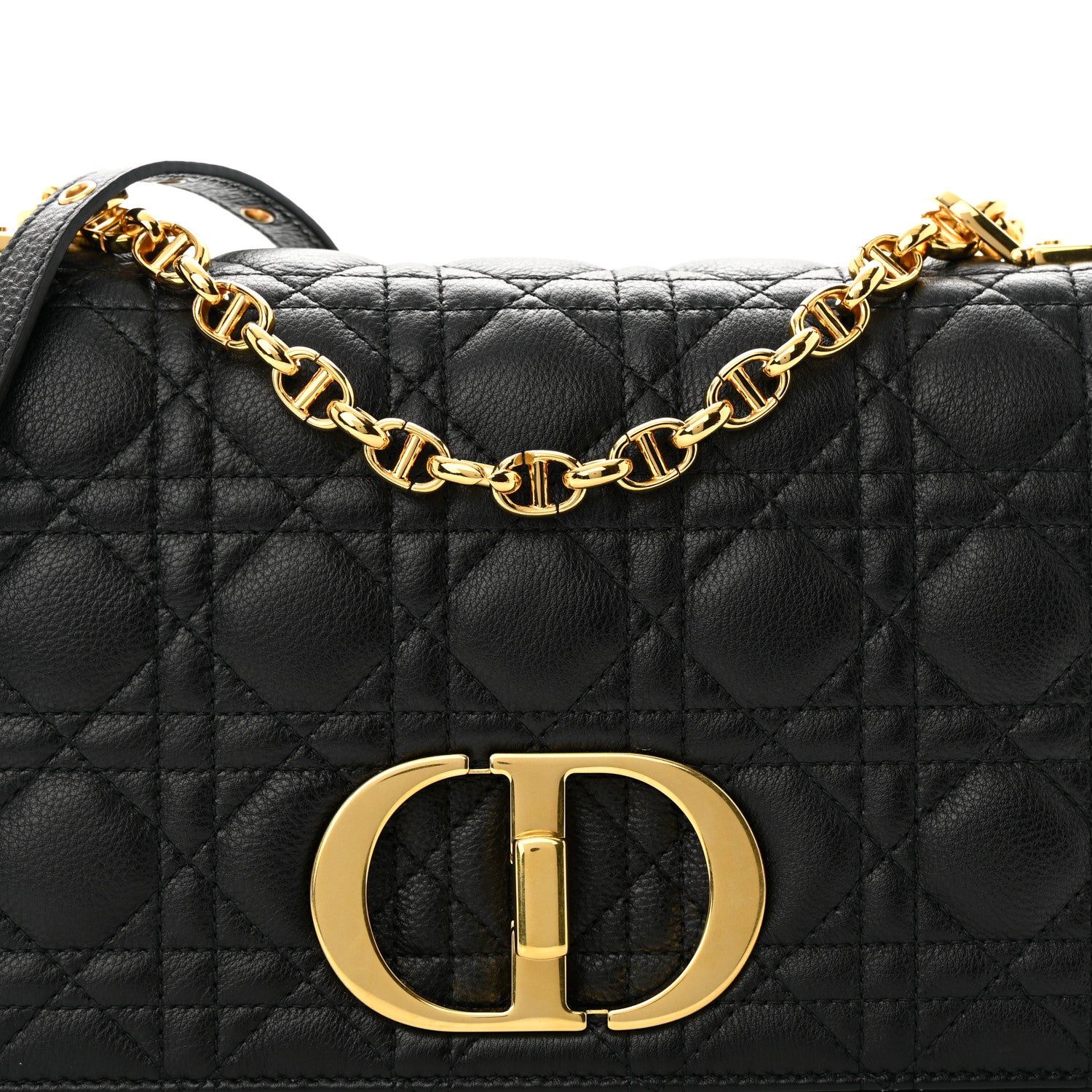 Christian Dior Calfskin Cannage Medium Caro Bag Black 8 of 12