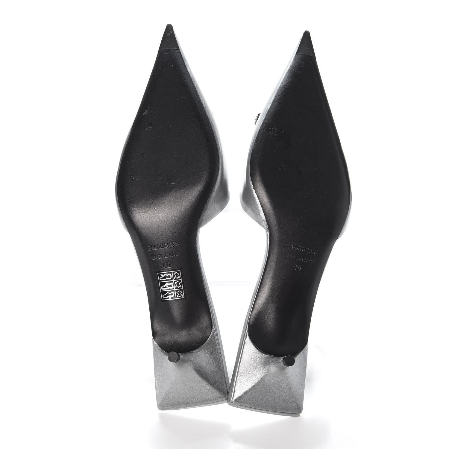Balenciaga Calfskin BB Pointy Toe Mule 40 Gray 5 of 9