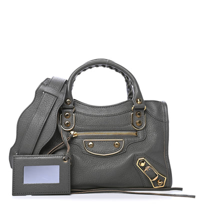 Balenciaga Chevre Gold Metallic Edge Hardware Mini City Gris Acier 1 of 6