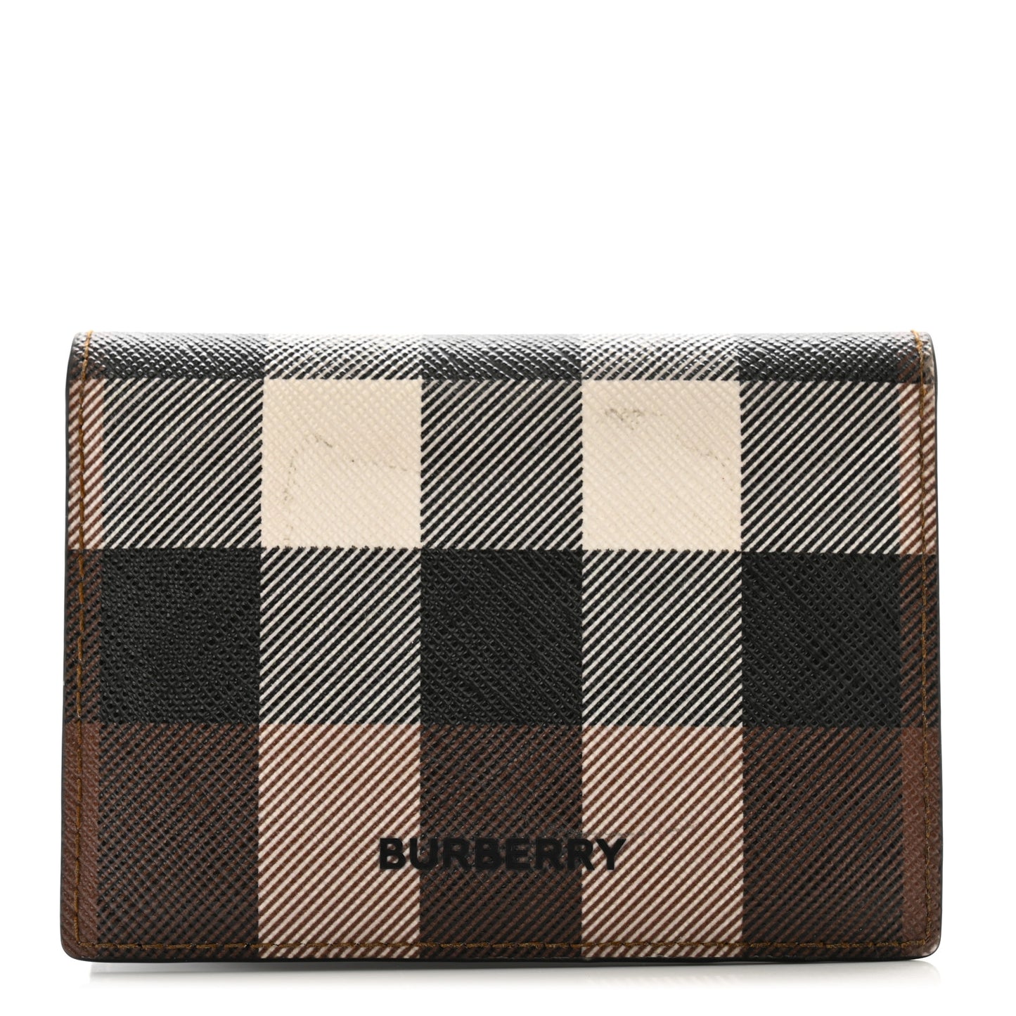 E-Canvas Giant Check Flint Card Case Dark Birch Brown