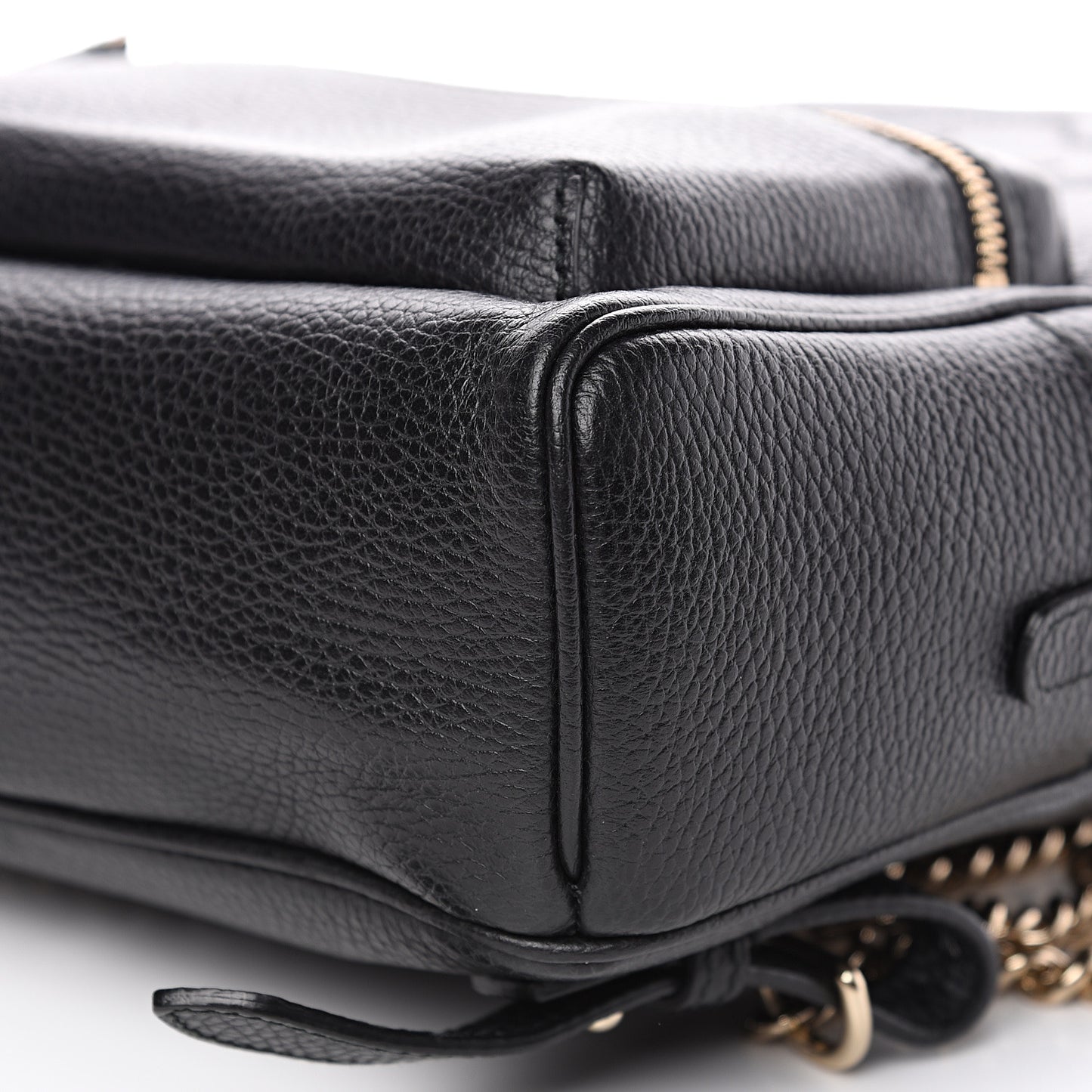 Pebbled Calfskin Soho Chain Backpack Black