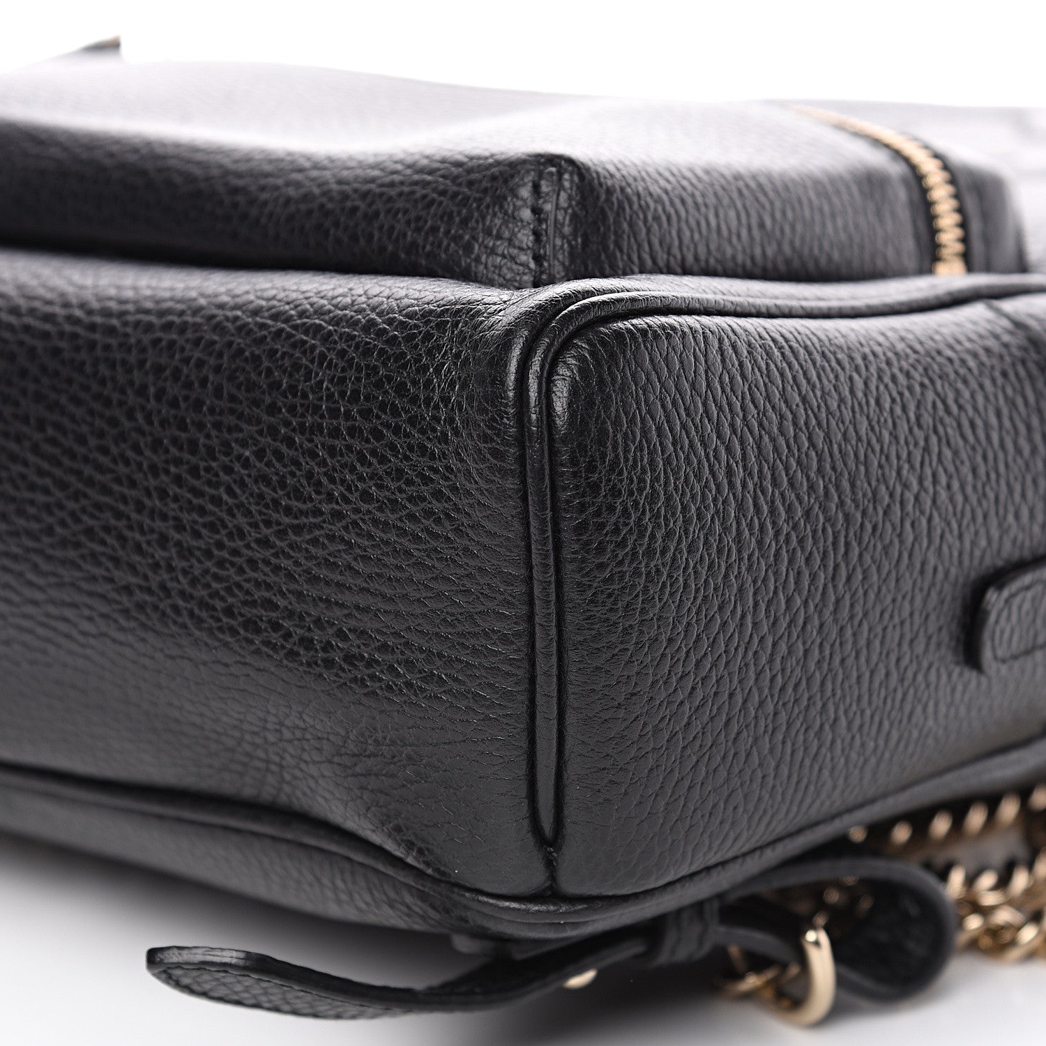 Gucci Pebbled Calfskin Soho Chain Backpack Black 9 of 11