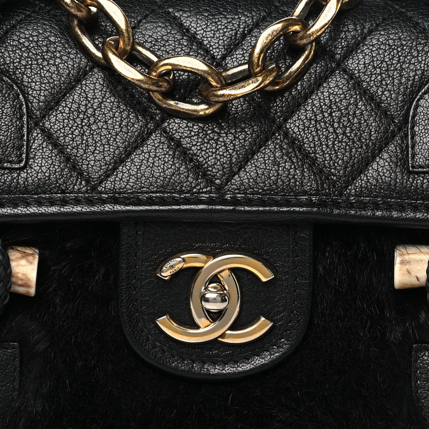 Chanel Goatskin Fur Paris Dallas Messenger Bag  Black 8 of 11