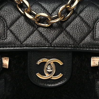 Chanel Goatskin Fur Paris Dallas Messenger Bag  Black 8 of 11