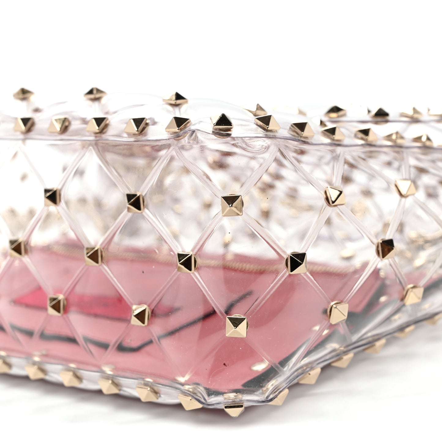 PVC Medium Rockstud Spike Shoulder Bag