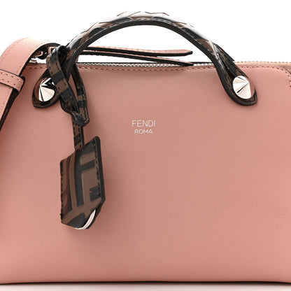 Fendi Vitello Dolce Bi-Color FF 1974 Embossed Mini By The Way Boston Bag Pink Black Maya 8 of 11