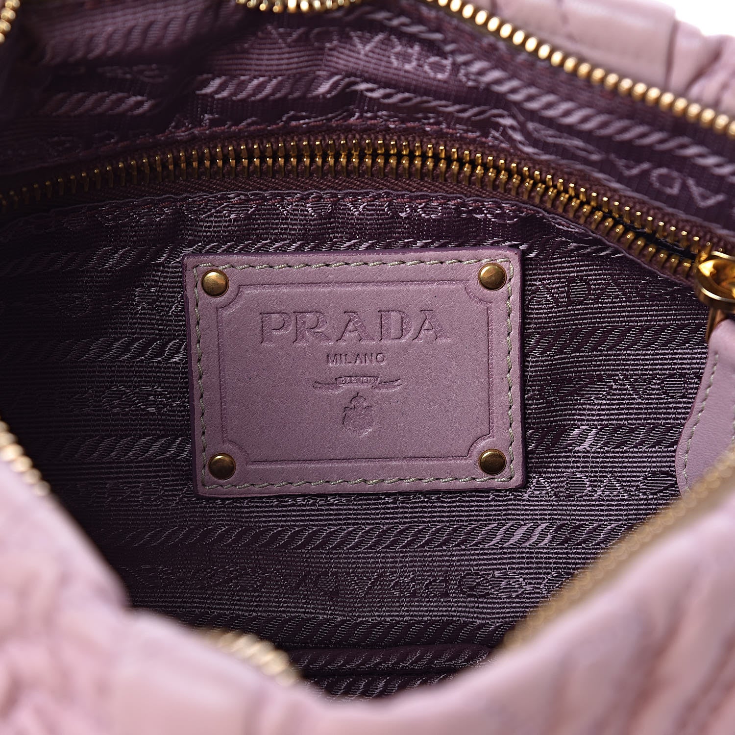 Prada Nappa Stitches Shoulder Bag Petalo 6 of 9