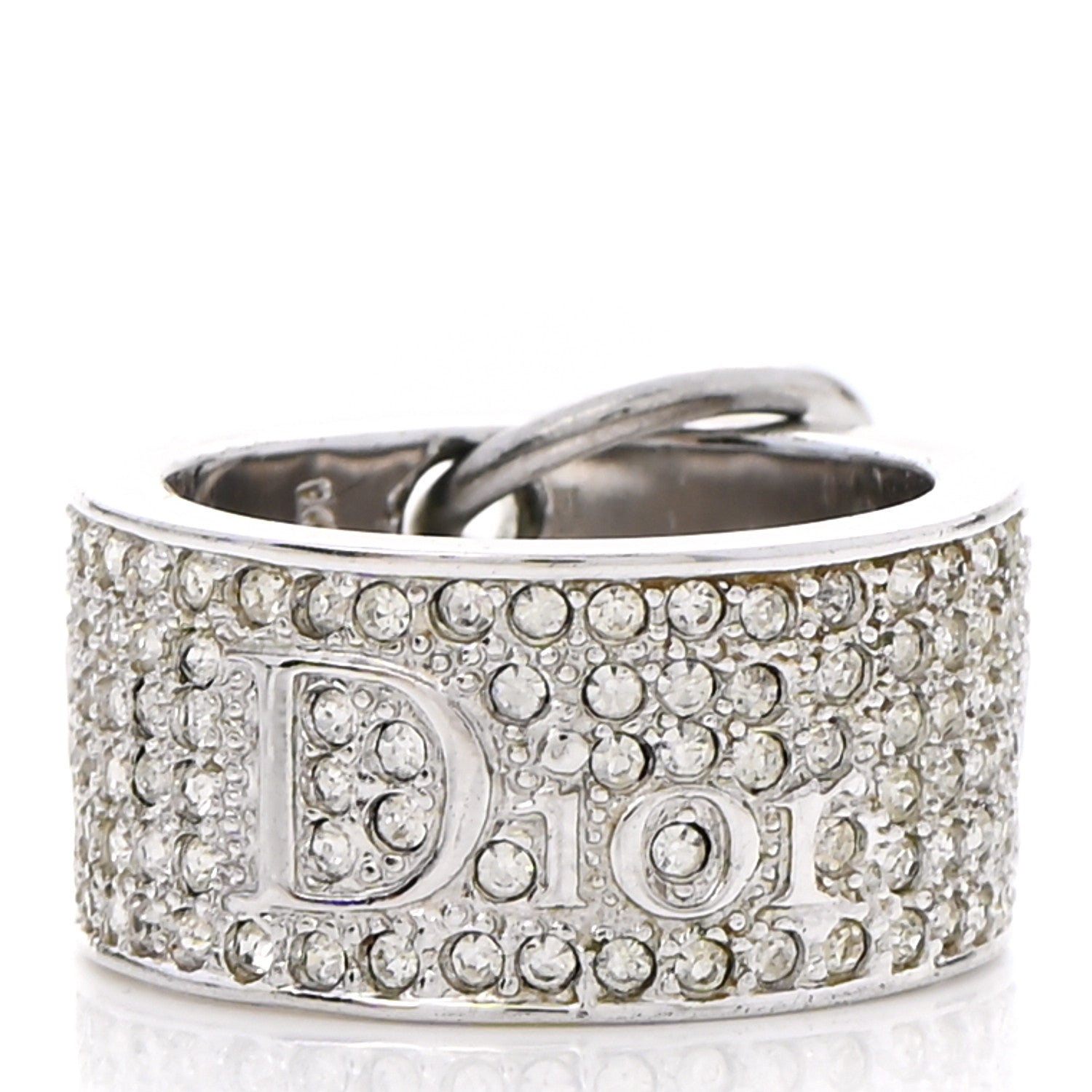 Christian Dior Crystal Pearl Ring 5 Silver 3 of 5