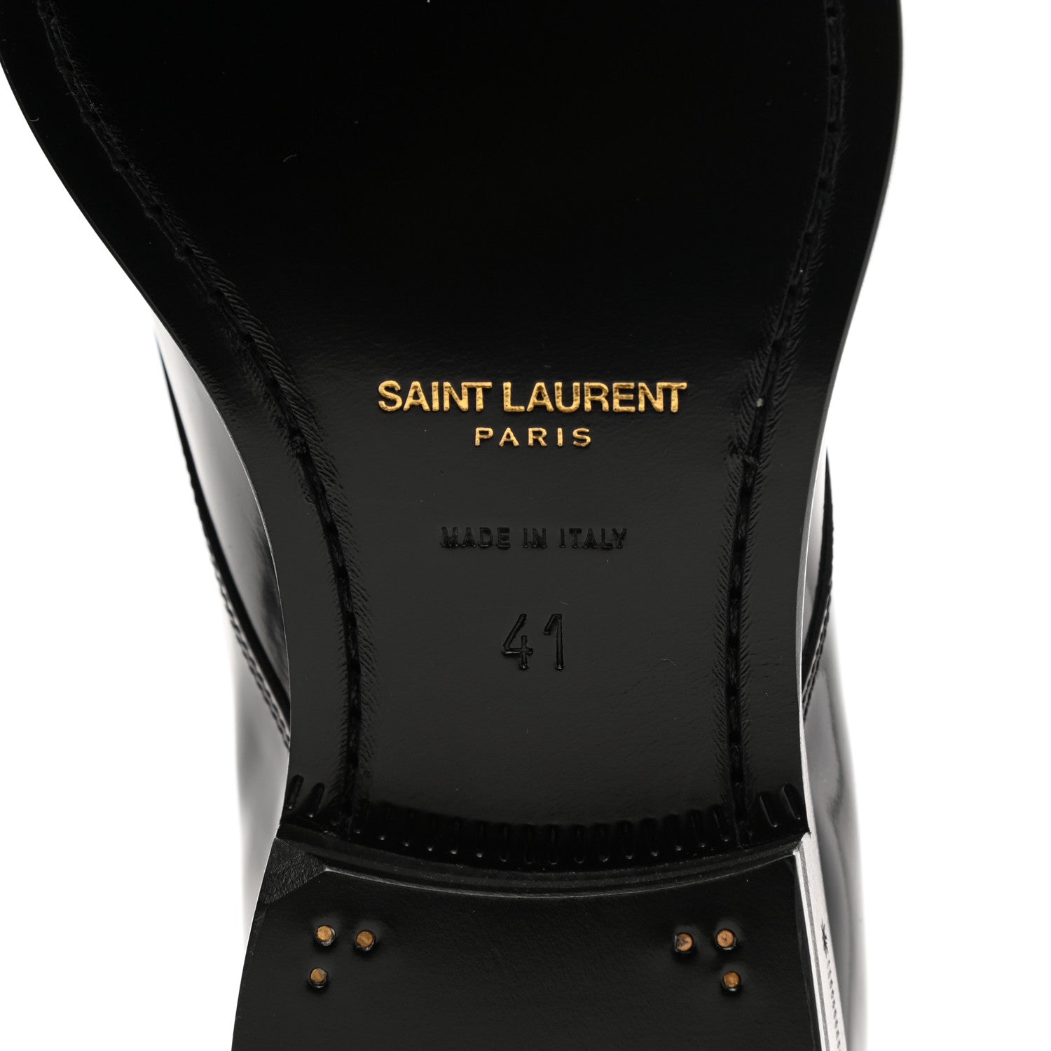 Saint Laurent Patent Calfskin Mens Smoking 25 Derby Lace Up Shoes 41 Black 6 of 8
