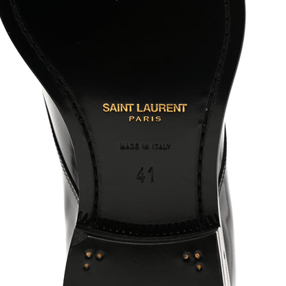 Saint Laurent Patent Calfskin Mens Smoking 25 Derby Lace Up Shoes 41 Black 6 of 8