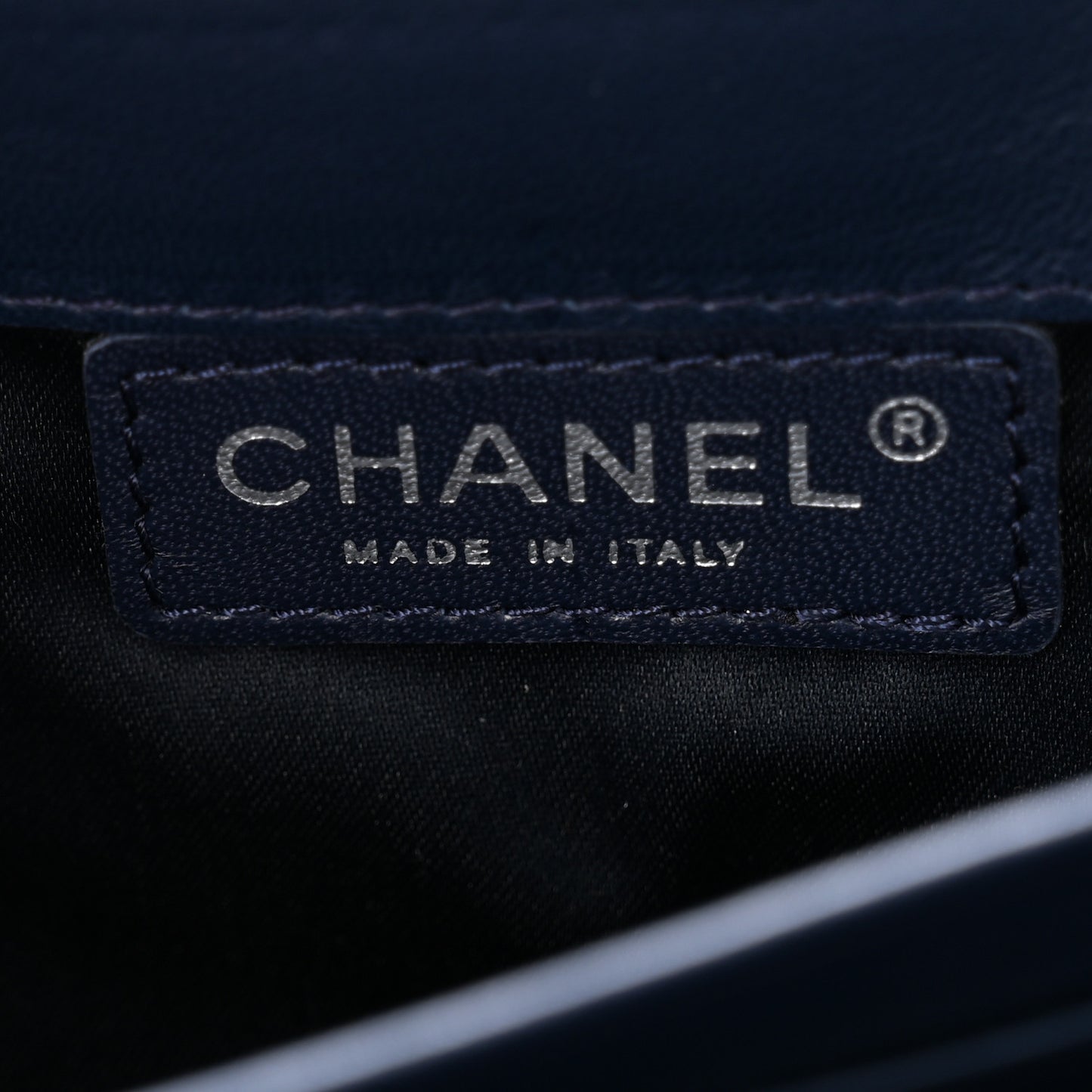 Lambskin Ultimate Stitch Clutch Flap Navy Blue