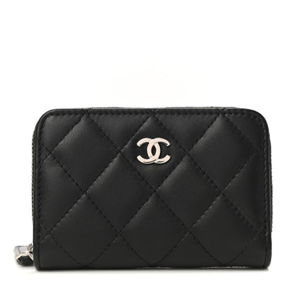 Chanel Lambskin Quilted Zip Coin Purse Black 1 of 8