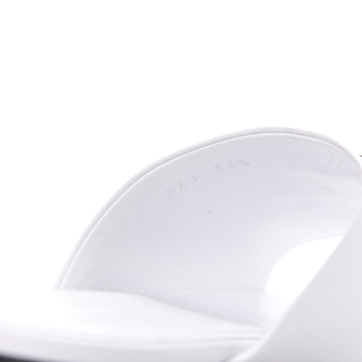 Shiny Sheepskin Oval BB Mule Sandals 36.5 White