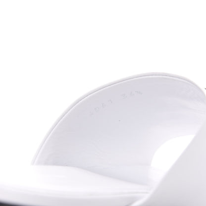 Balenciaga Shiny Sheepskin Oval BB Mule Sandals 36.5 White 8 of 9