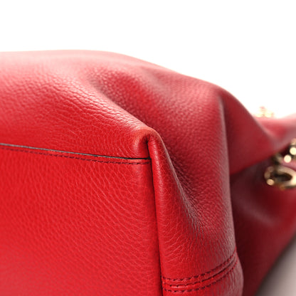 Gucci Pebbled Calfskin Medium Soho Chain Shoulder Bag Tabasco Red 12 of 13