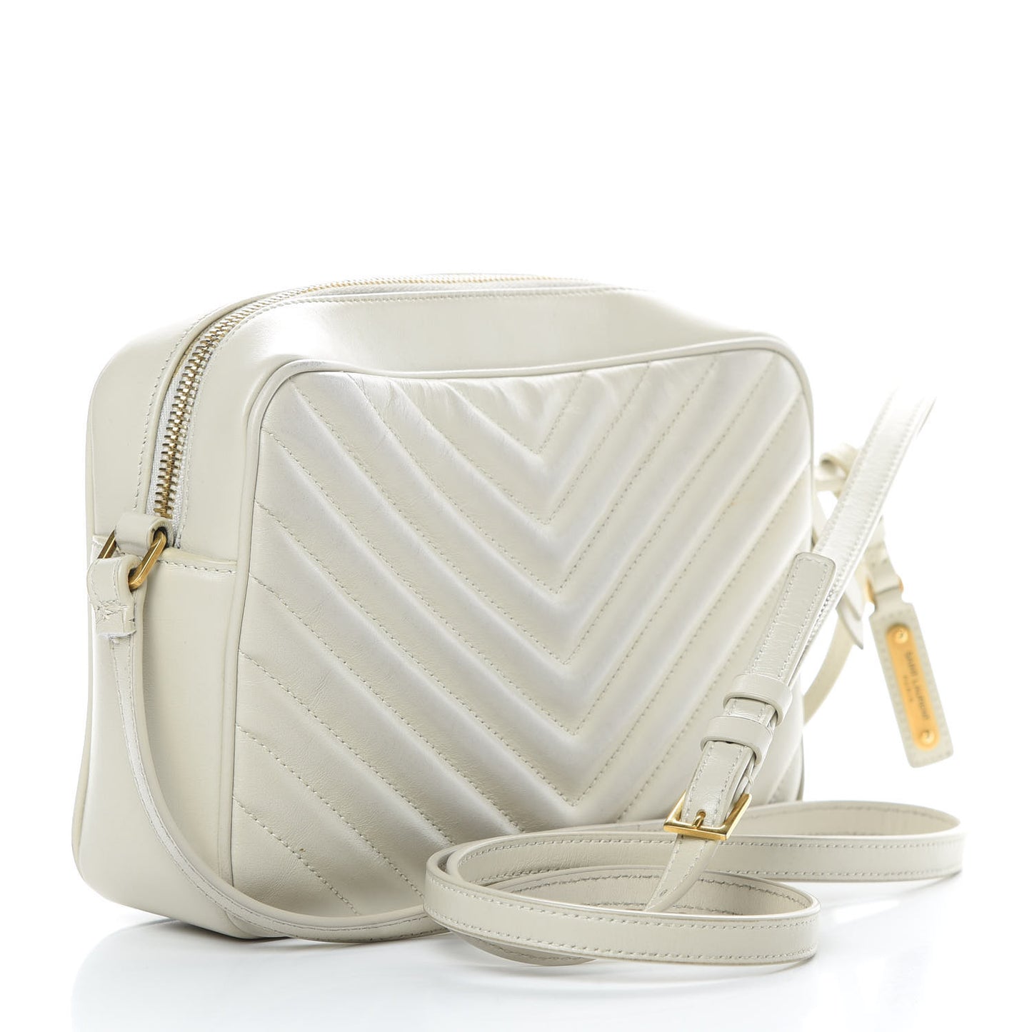 Calfskin Matelasse Monogram Lou Camera Bag Crema Soft
