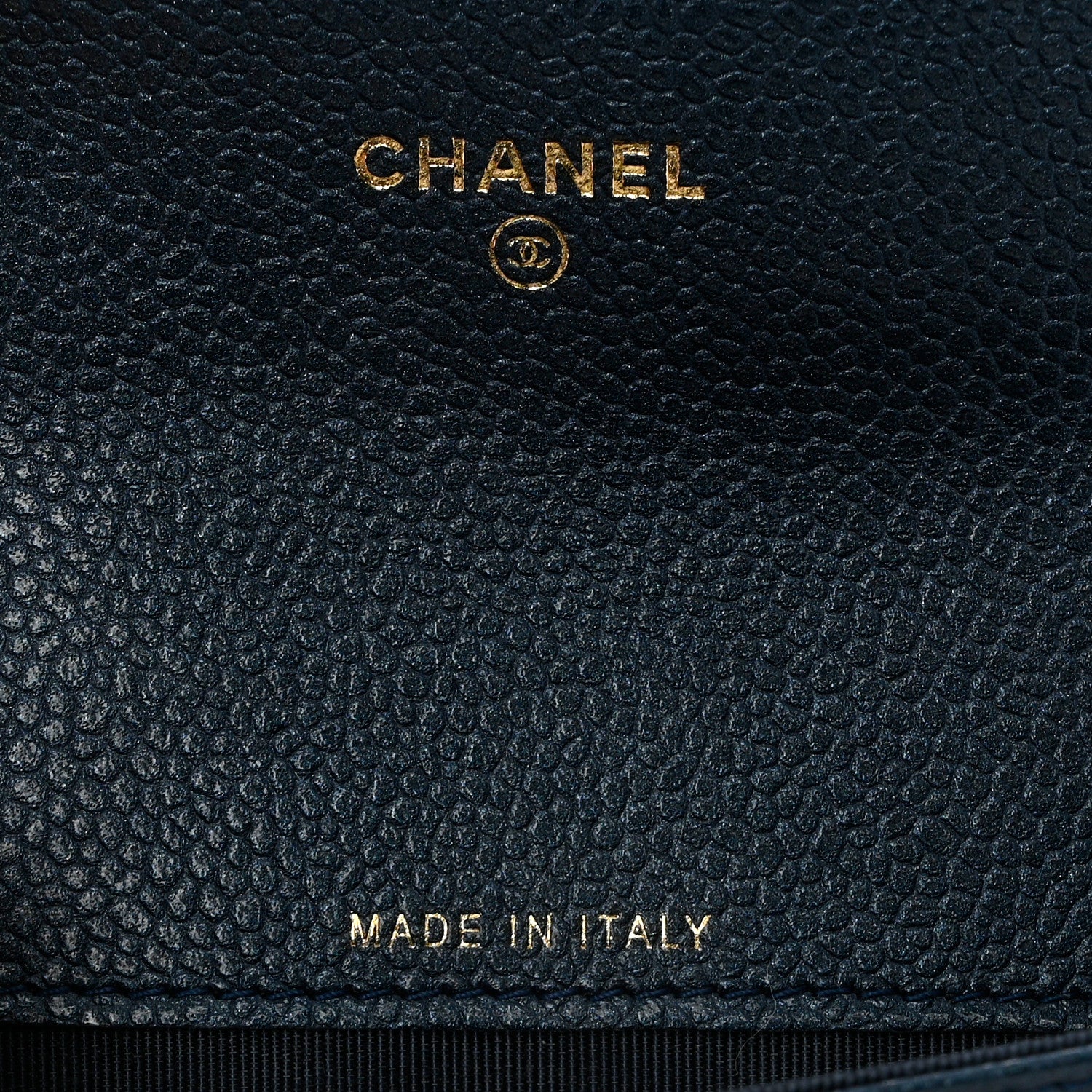 Chanel Metallic Caviar Quilted Flap Card Holder Wallet Dark Blue 6 of 7