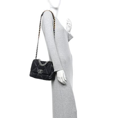 Chanel Lambskin Quilted Medium Chanel 19 Flap Black 2 of 12