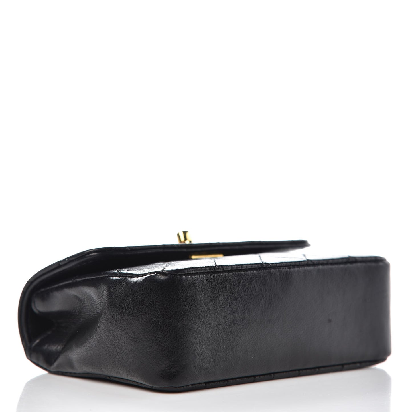 Lambskin Quilted Extra Mini Flap Black