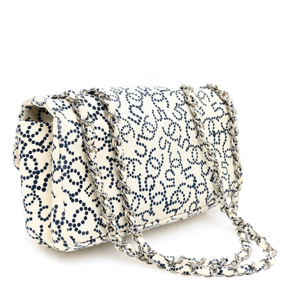 Chanel Canvas Small Logo CC Flap Beige Navy 3 of 10