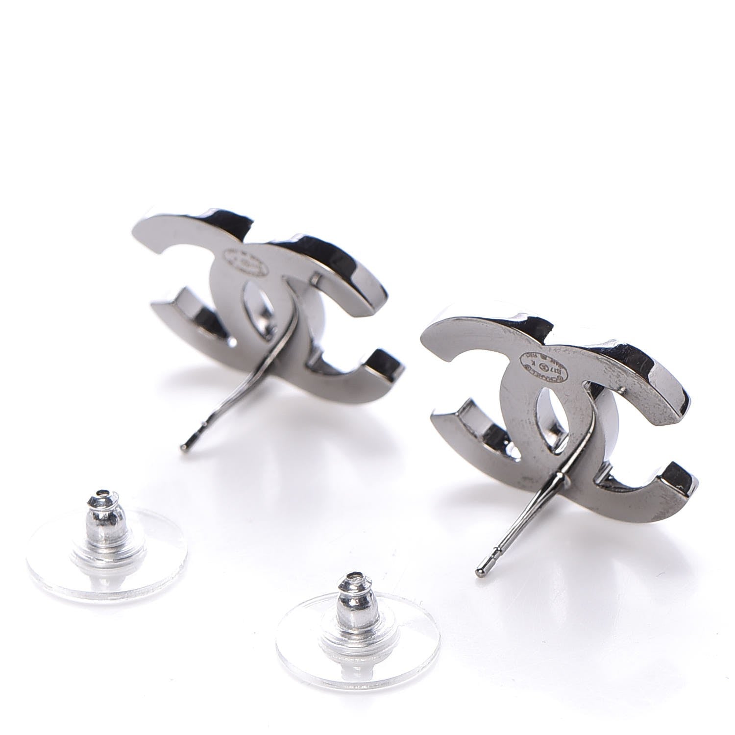 Chanel Ruthenium Crystal CC Earrings 3 of 5