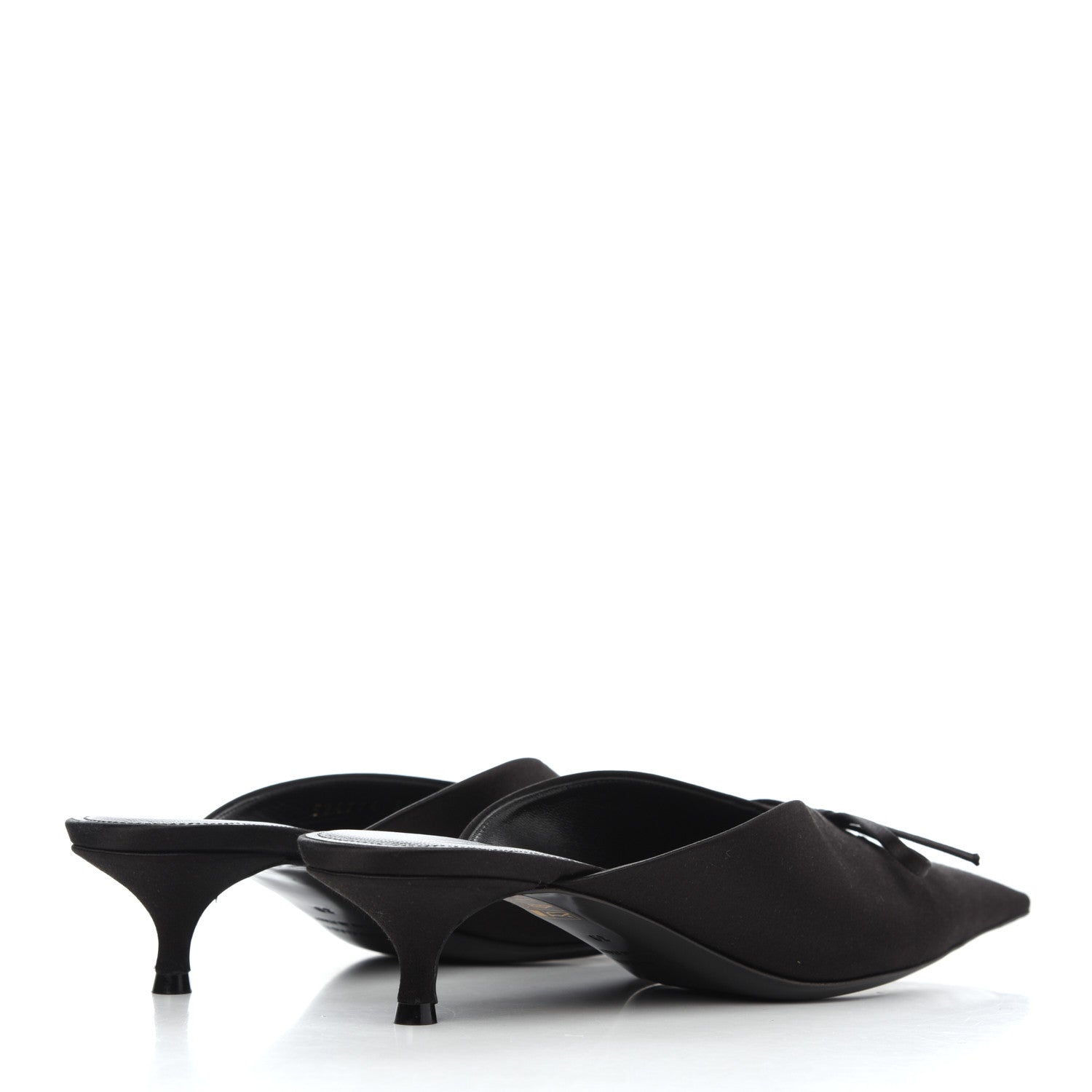 Balenciaga Satin Pointed Toe Knife 40mm Mules 39 Black 4 of 12