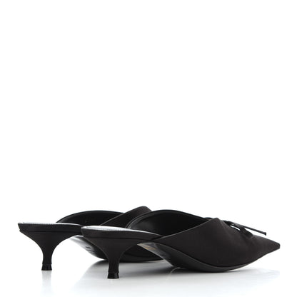 Balenciaga Satin Pointed Toe Knife 40mm Mules 39 Black 4 of 12