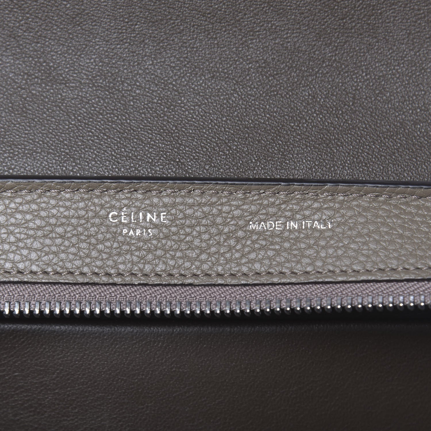Celine Drummed Calfskin Suede Small Trapeze Souris 6 of 10