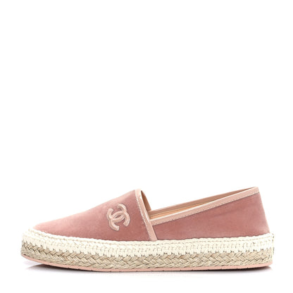 Chanel Velvet Patent CC Espadrilles 36 Pink 1 of 10
