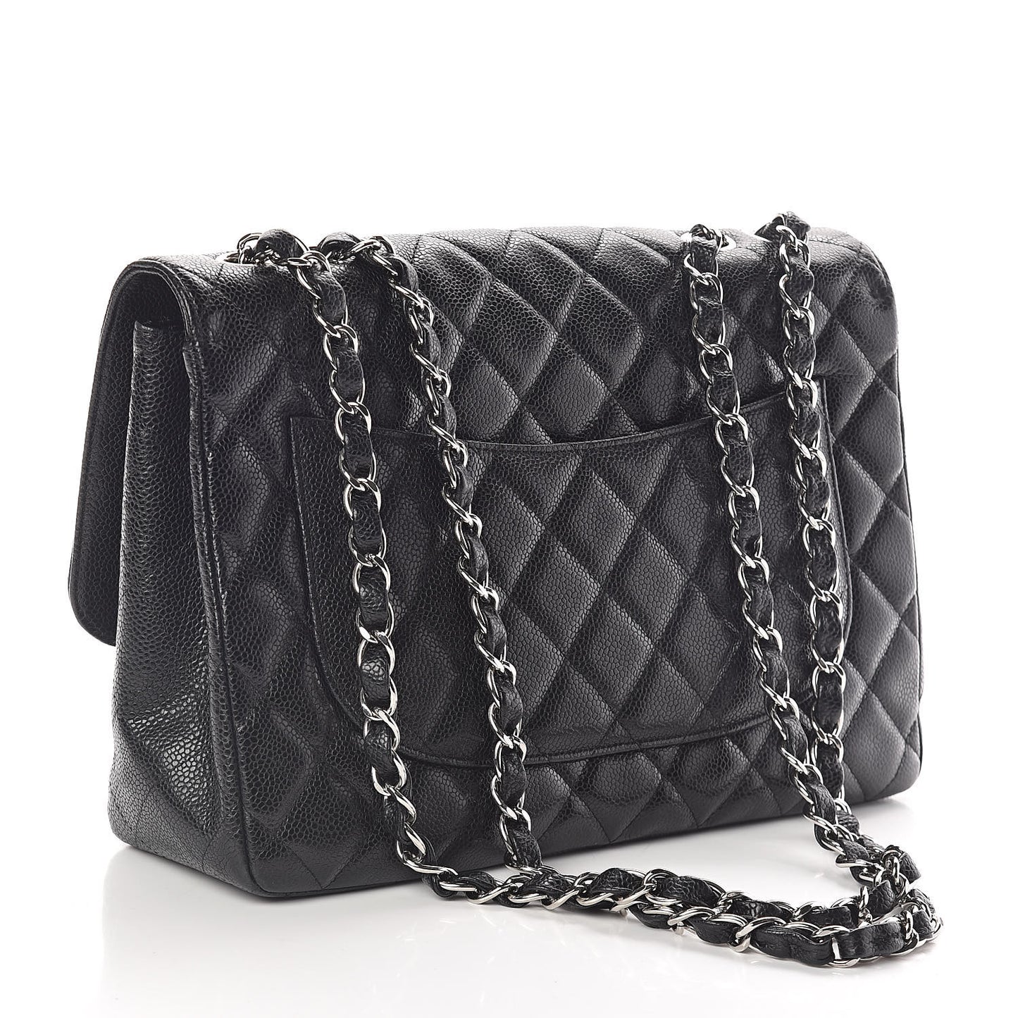 Caviar Quilted Jumbo Single Flap Black