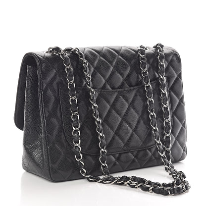Chanel Caviar Quilted Jumbo Single Flap Black 3 of 10