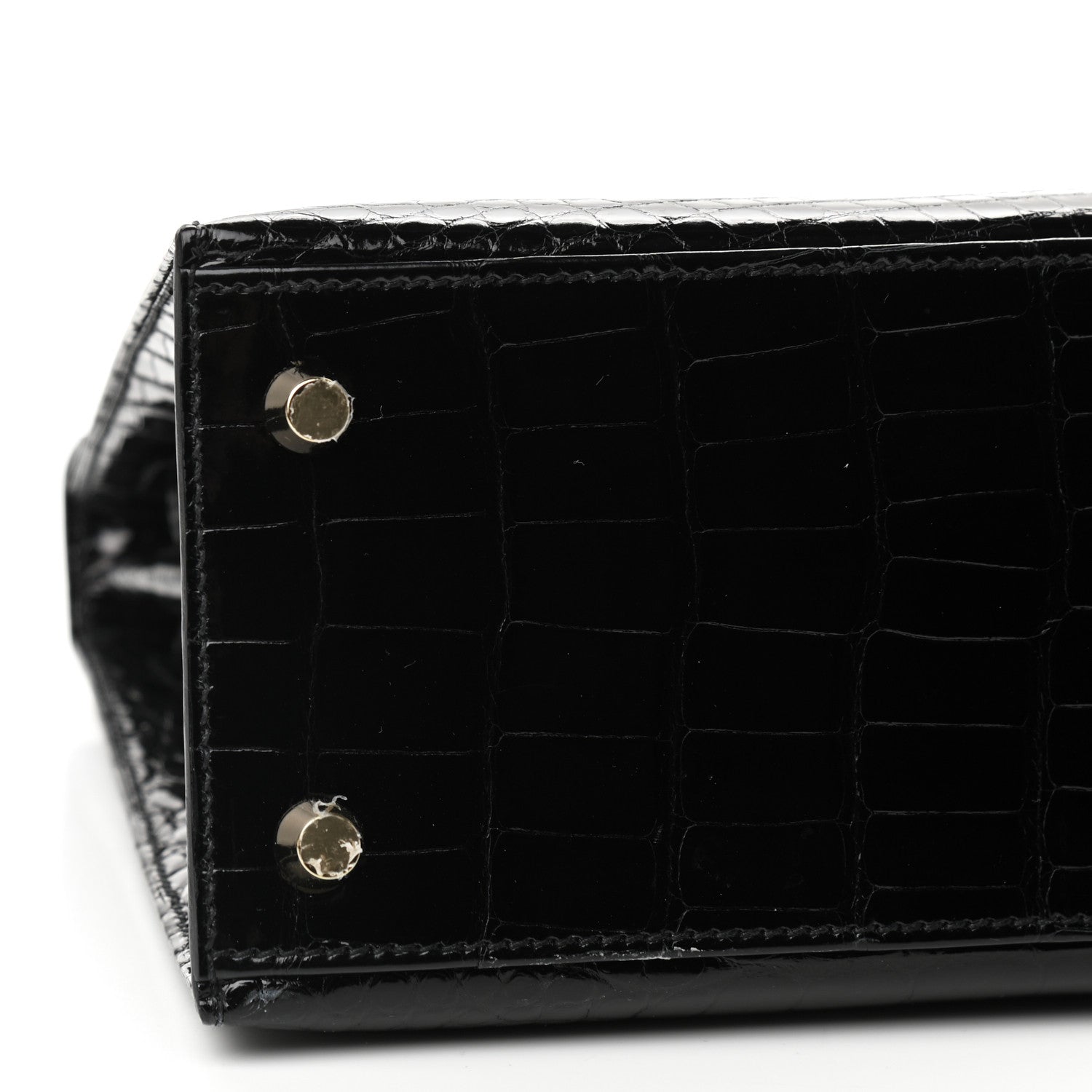 Hermes Shiny Alligator Kelly Sellier 25 Black 8 of 9