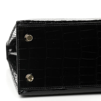 Hermes Shiny Alligator Kelly Sellier 25 Black 8 of 9