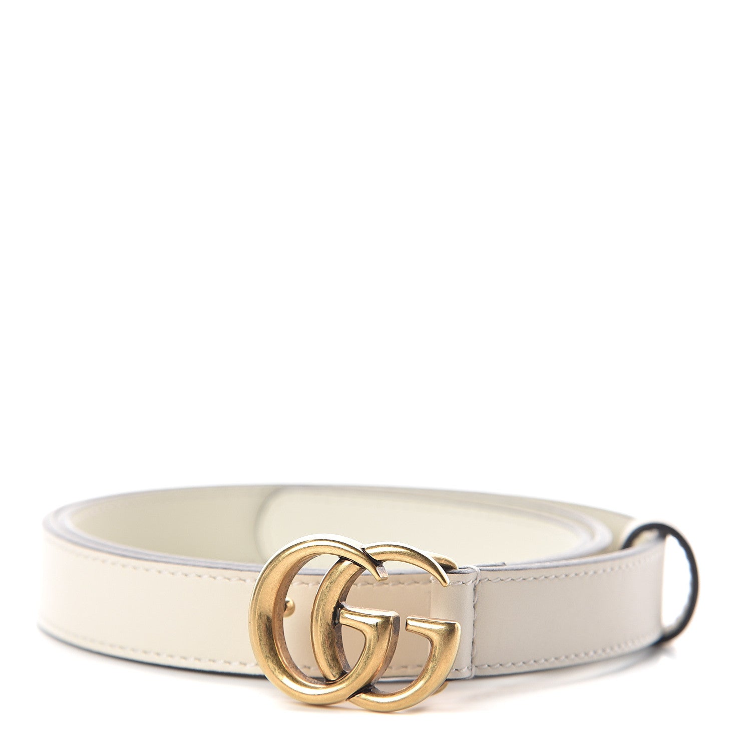Gucci Calfskin Double G 20mm Belt 80 32 Mystic White 1 of 7