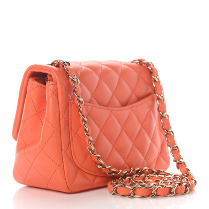Chanel Lambskin Quilted Mini Square Flap Light Orange 2 of 8