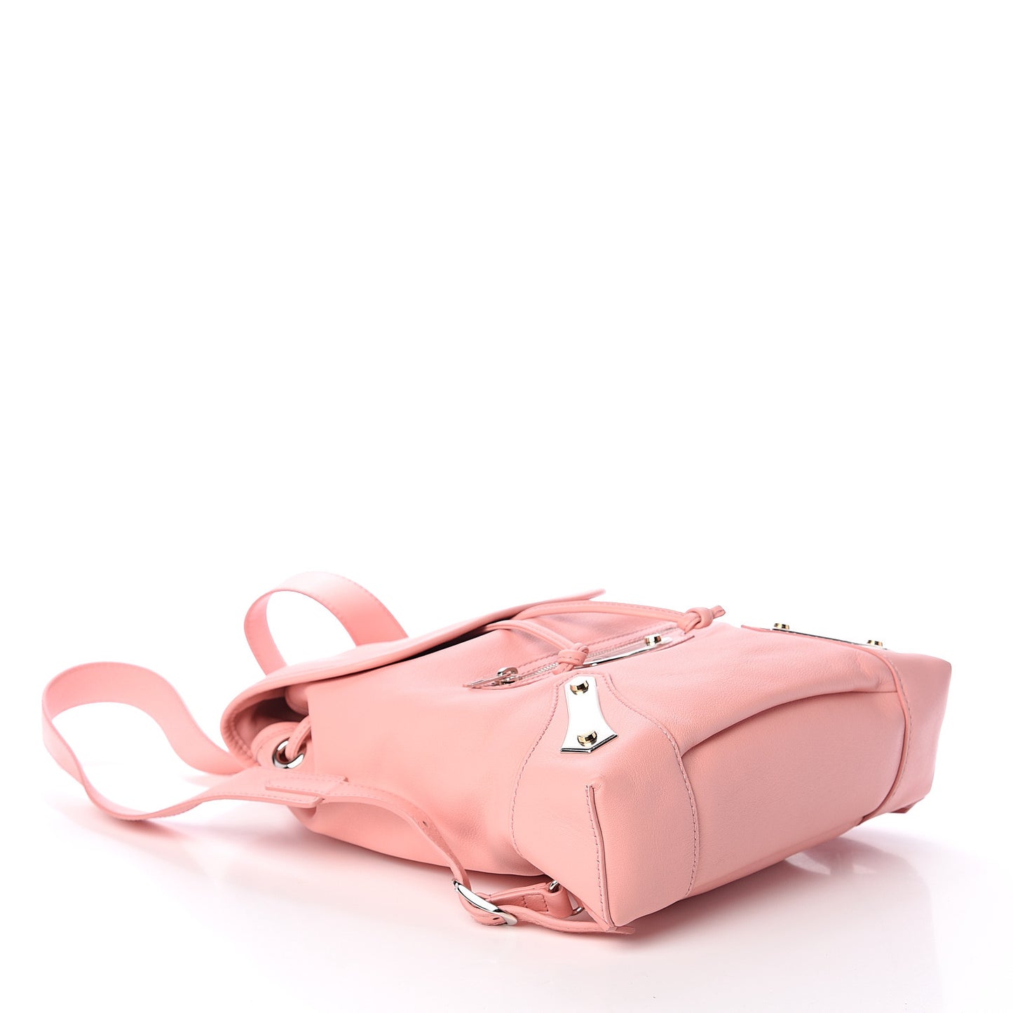 Veau Amp Plate Silver Hardware Traveler Backpack Rose