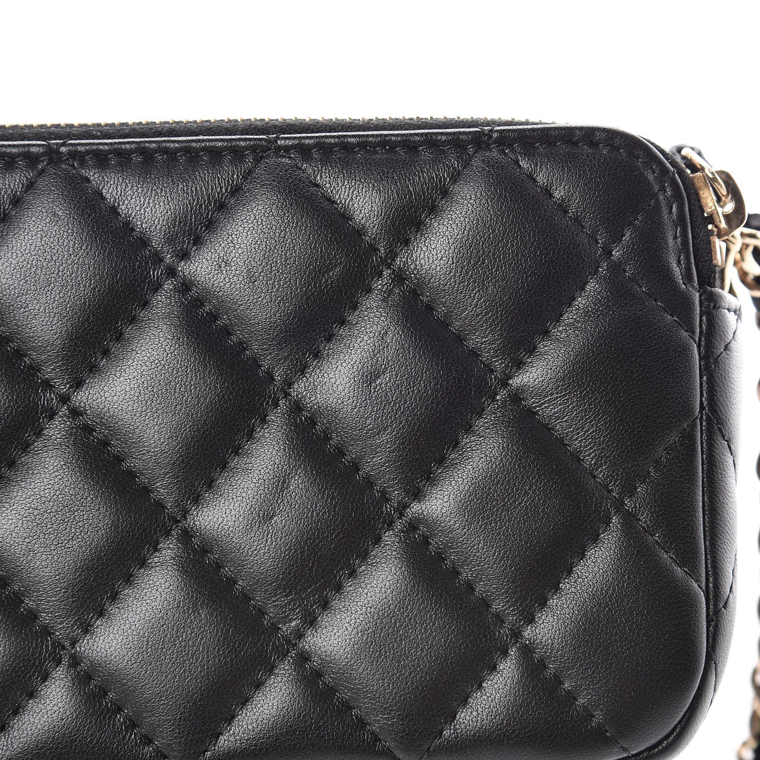 Chanel Lambskin Quilted Small Clutch With Chain Black 15 of 16