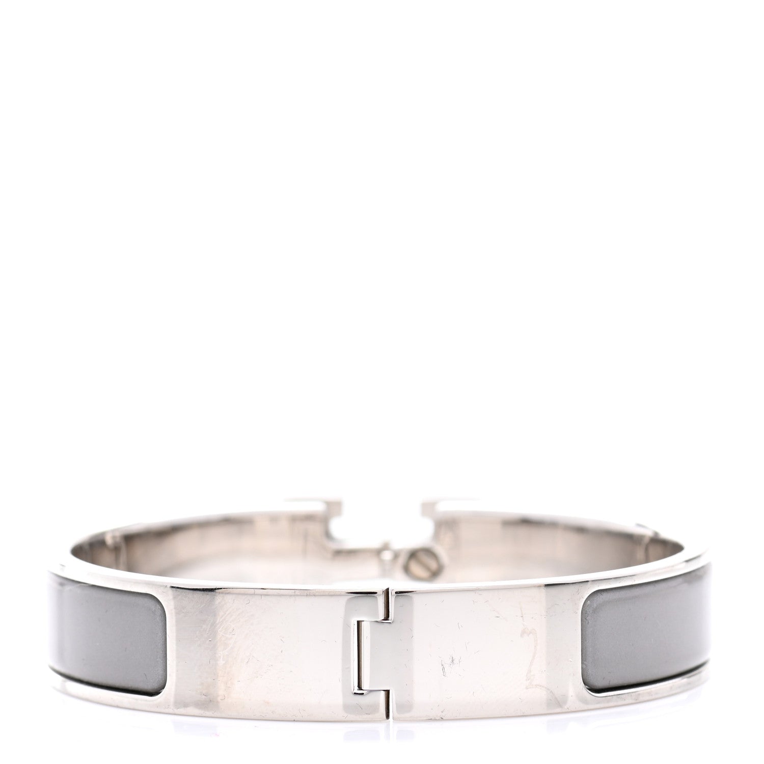 Hermes Enamel Narrow Clic Clac H Bracelet PM Gris Clair 6 of 8