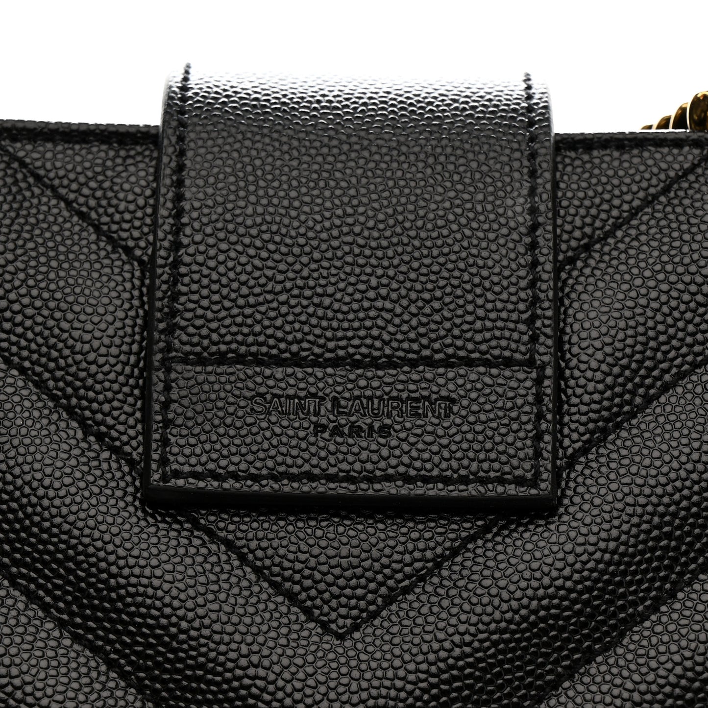 Grain De Poudre Matelasse Chevron Monogram Shopping Bag Black