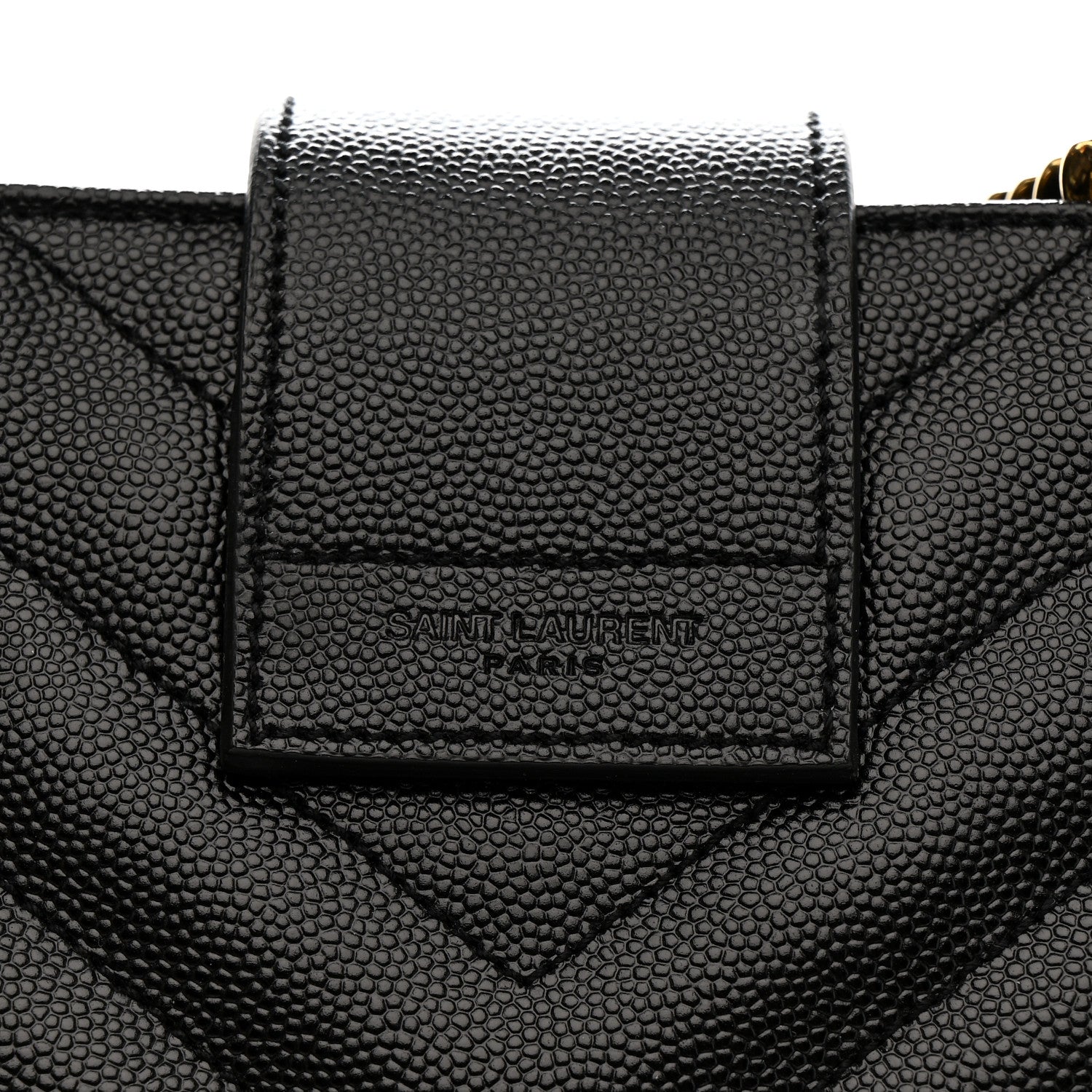 Saint Laurent Grain De Poudre Matelasse Chevron Monogram Shopping Bag Black 10 of 13