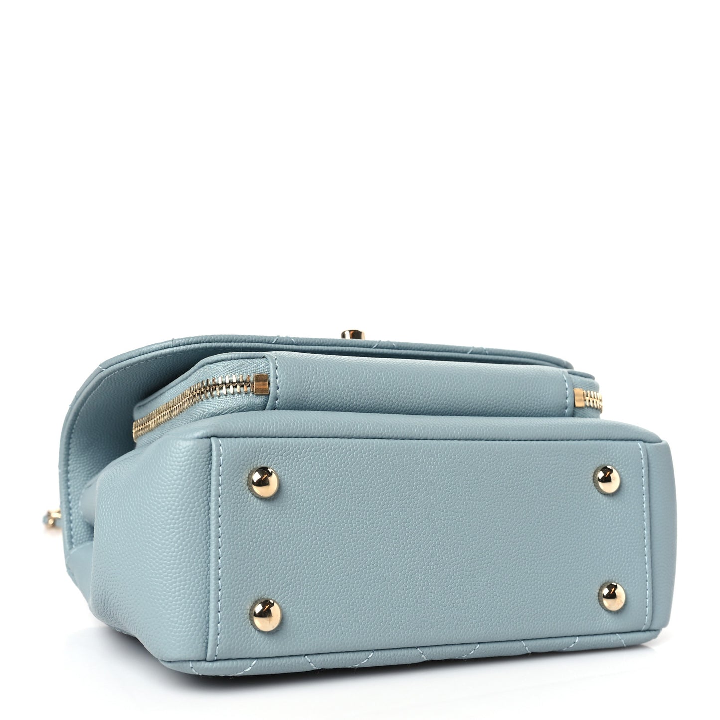 Caviar Quilted Small Business Affinity Flap Light Blue